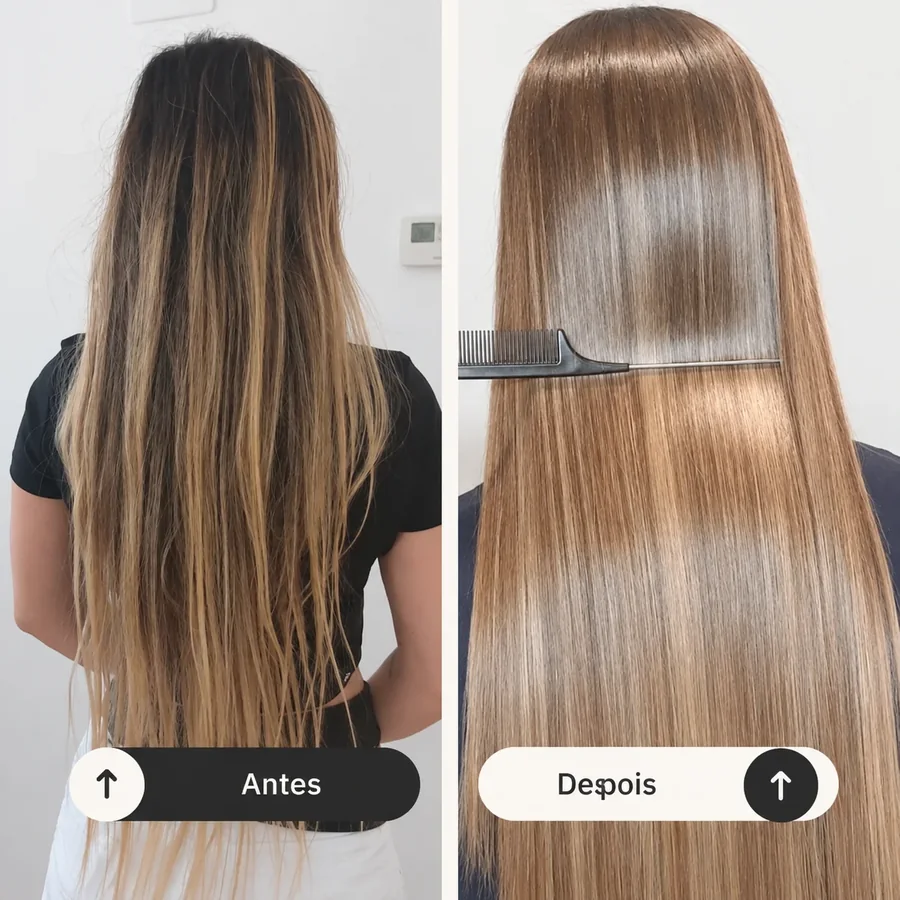 Avant et après une routine de Calendrier Capillaire sur cheveux blonds