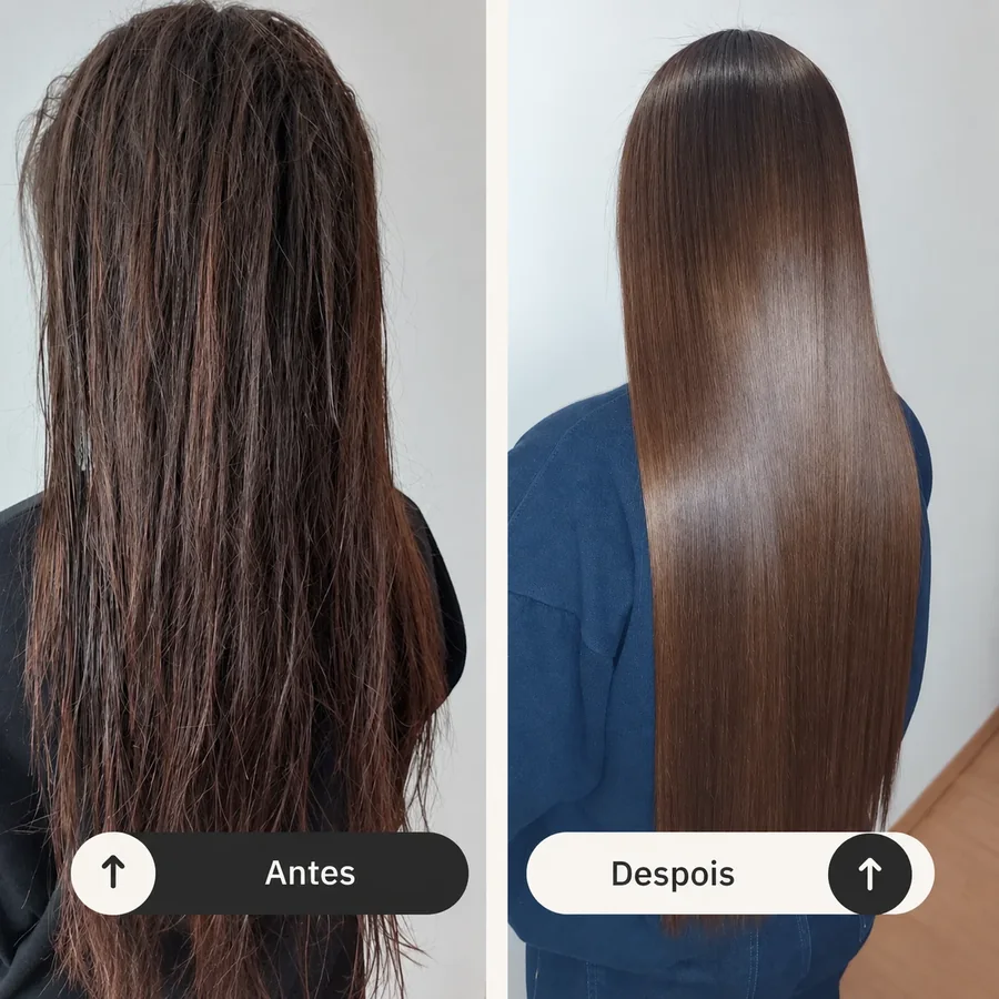 Avant et après une routine de Calendrier Capillaire sur cheveux châtains