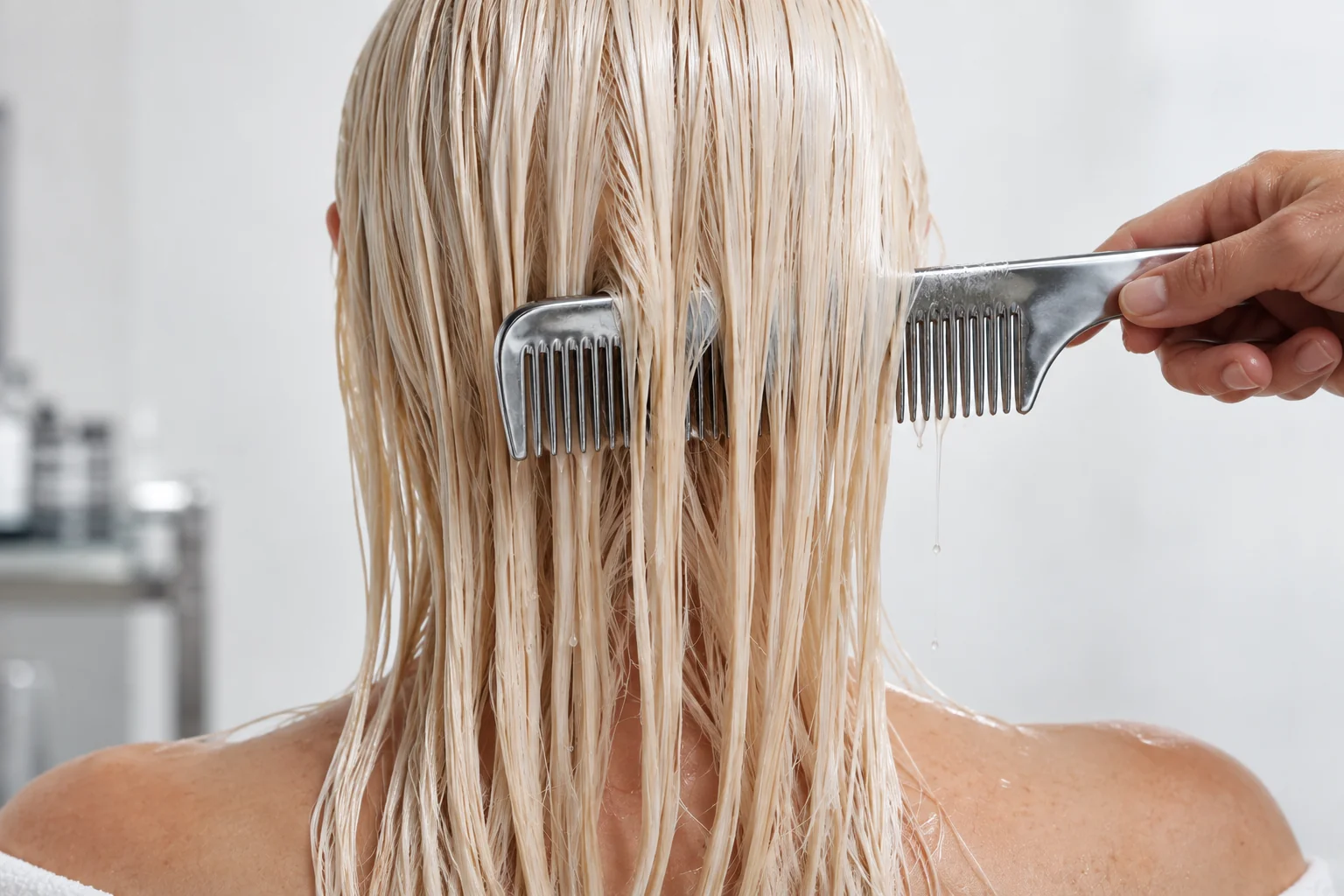 Proteína Molecular en cabello decolorado en el salón